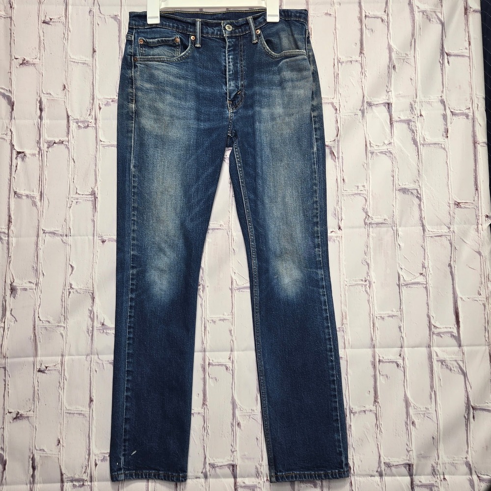 Levis 511 Straight Fit Men Jeans Blue Medium Wash Denim 34x32 Stretch Work Pants